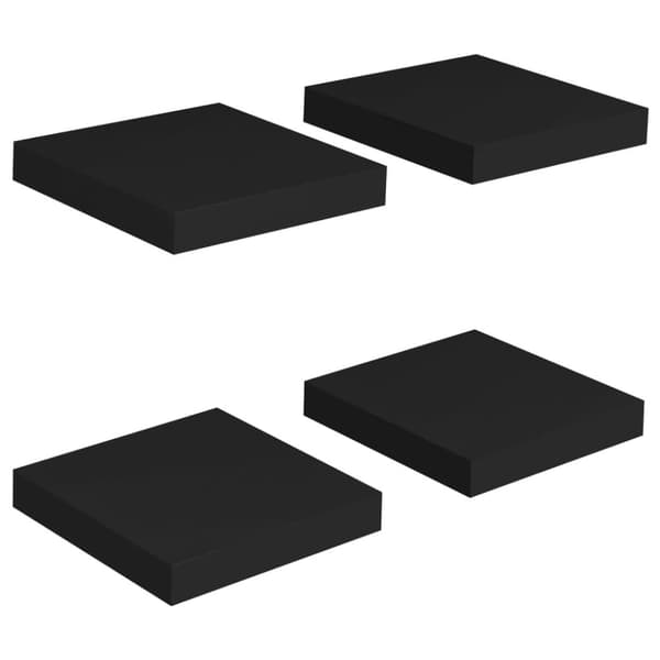vidaXL væghylder 4 stk. 23x23,5x3,8 cm MDF sort - Væghylder & smalle hylder