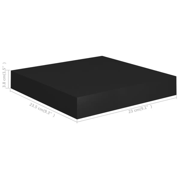 vidaXL væghylder 4 stk. 23x23,5x3,8 cm MDF sort - Væghylder & smalle hylder