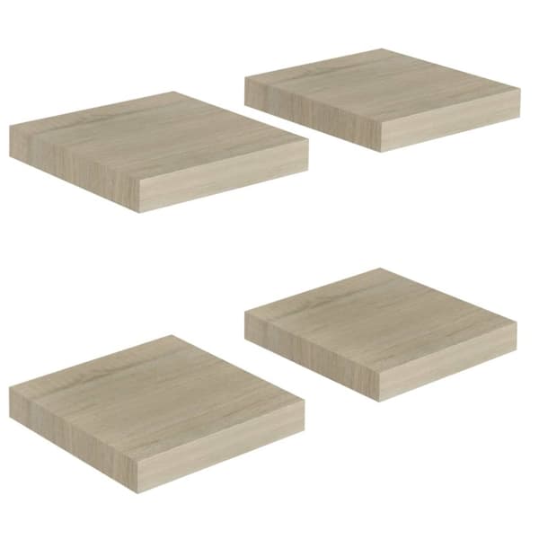 vidaXL væghylder 4 stk. 23x23,5x3,8 cm MDF egetræsfarve -  Væghylder & smalle hylder