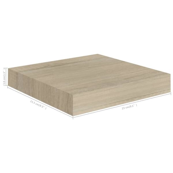 vidaXL væghylder 4 stk. 23x23,5x3,8 cm MDF egetræsfarve -  Væghylder & smalle hylder