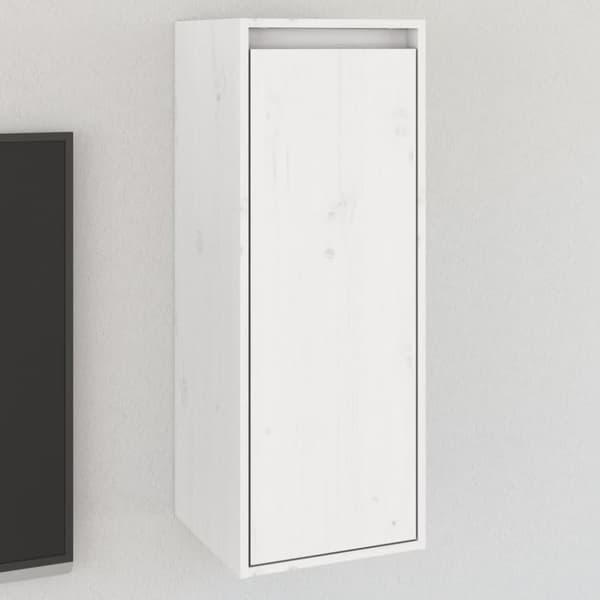 vidaXL vægskab 30x30x80 cm massivt fyrretræ hvid - Væghylder & smalle hylder