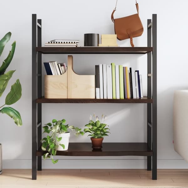 vidaXL Vägghylla mörkbrun 80x50x(2-4) cm behandlad massiv ek -  Vägghyllor & fönsterbrädor