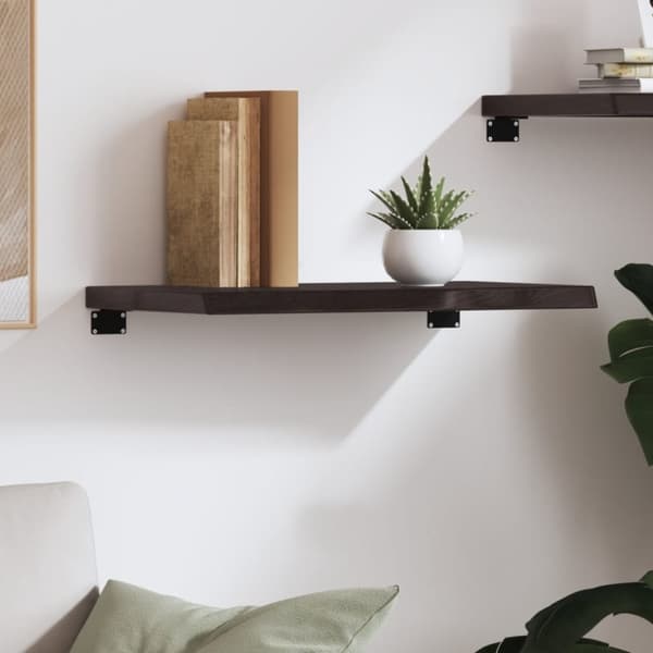 vidaXL Seinähylly tummanruskea 60x40x(2-4) cm käsitelty täystammi - Seinähyllyt