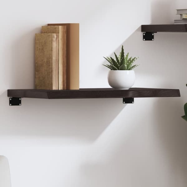 vidaXL Seinähylly tummanruskea 60x40x(2-4) cm käsitelty täystammi - Seinähyllyt