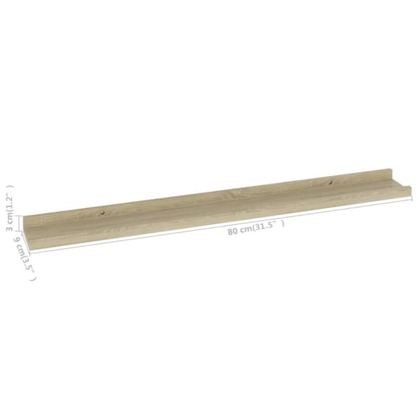 vidaXL væghylder 4 stk. 80x9x3 cm sonoma-eg -  Væghylder & smalle hylder