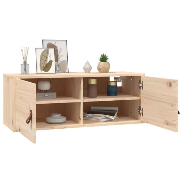 vidaXL vægskabe 2 stk. 80x30x30 cm massivt fyrretræ - Væghylder & smalle hylder