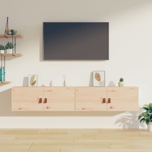 vidaXL vægskabe 2 stk. 80x30x30 cm massivt fyrretræ - Væghylder & smalle hylder
