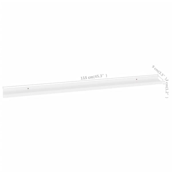 vidaXL Seinähyllyt 4 kpl valkoinen 115x9x3 cm - Seinähyllyt