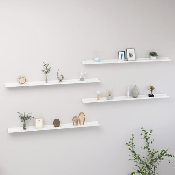 vidaXL Seinähyllyt 4 kpl valkoinen 115x9x3 cm - Seinähyllyt