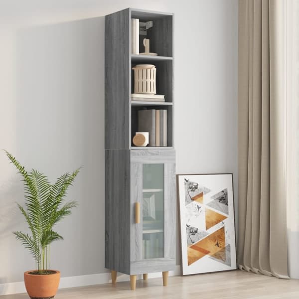 vidaXL vægskab 34,5x32,5x90 cm konstrueret træ grå sonoma-eg - Væghylder & smalle hylder