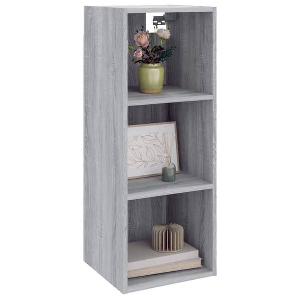 vidaXL vægskab 34,5x32,5x90 cm konstrueret træ grå sonoma-eg -  Væghylder & smalle hylder