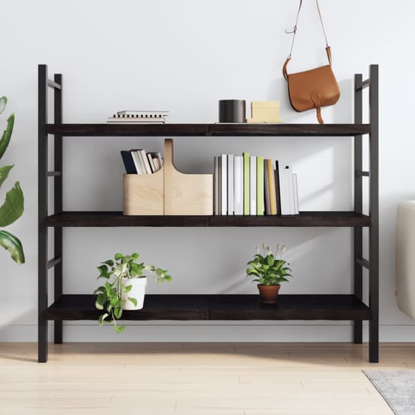 vidaXL Vägghylla mörkbrun 140x60x(2-4) cm behandlad massiv ek - Vägghyllor & fönsterbrädor