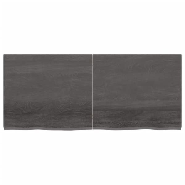 vidaXL Vägghylla mörkbrun 140x60x(2-4) cm behandlad massiv ek - Vägghyllor & fönsterbrädor