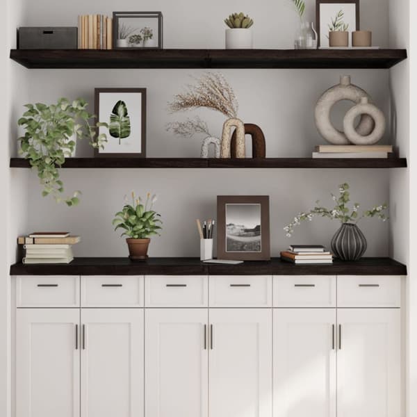 vidaXL Seinähylly tummanruskea 160x50x(2-4) cm käsitelty täystammi -  Seinähyllyt