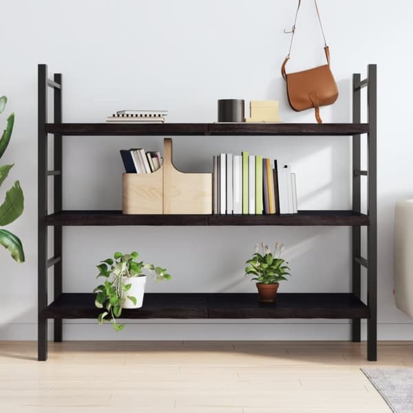 vidaXL væghylde 140x50x(2-4) cm behandlet massivt egetræ mørkebrun -  Væghylder & smalle hylder