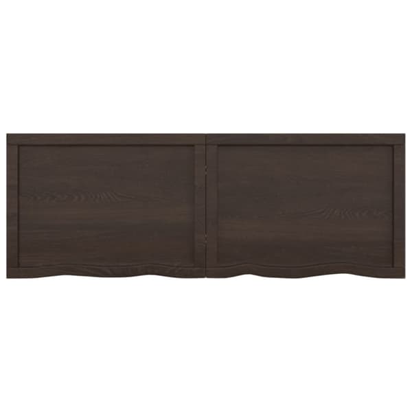 vidaXL væghylde 140x50x(2-4) cm behandlet massivt egetræ mørkebrun -  Væghylder & smalle hylder
