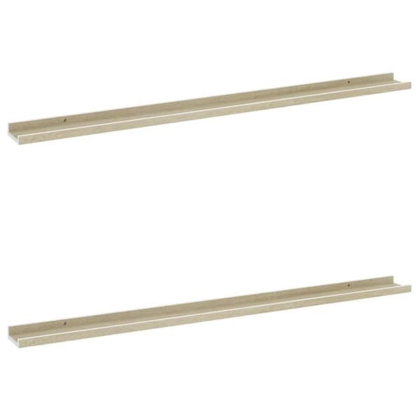 vidaXL Vägghyllor 2 st vit och sonoma-ek 115x9x3 cm -  Vägghyllor & fönsterbrädor