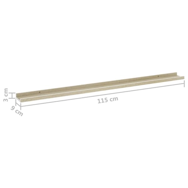 vidaXL Vägghyllor 2 st vit och sonoma-ek 115x9x3 cm -  Vägghyllor & fönsterbrädor