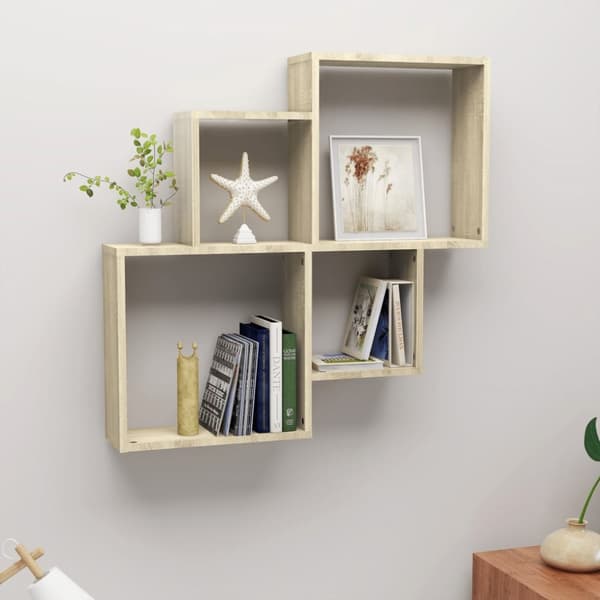 vidaXL vægreol 80x15x78,5 cm konstrueret træ sonoma-eg -  Væghylder & smalle hylder