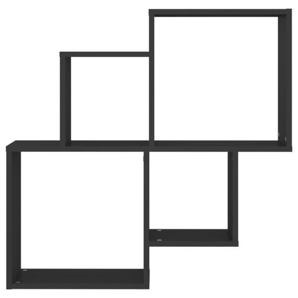 vidaXL Vägghylla kubformad svart 80x15x78,5 cm konstruerat trä - Vägghyllor & fönsterbrädor