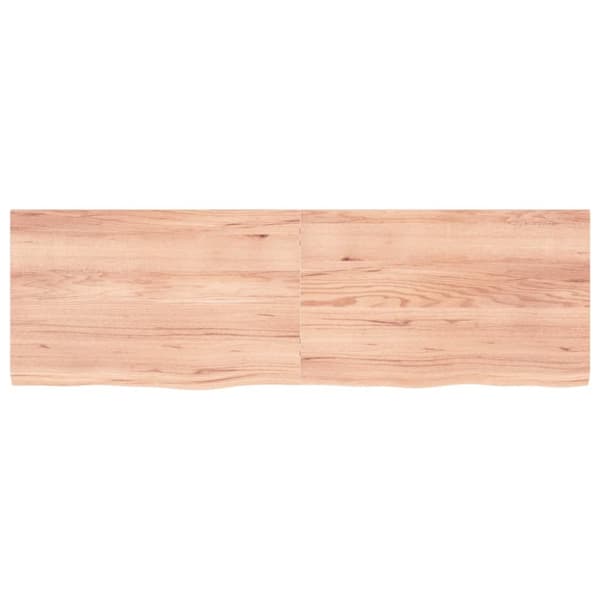 vidaXL væghylde 160x50x(2-4) cm behandlet massivt egetræ lysebrun - Væghylder & smalle hylder
