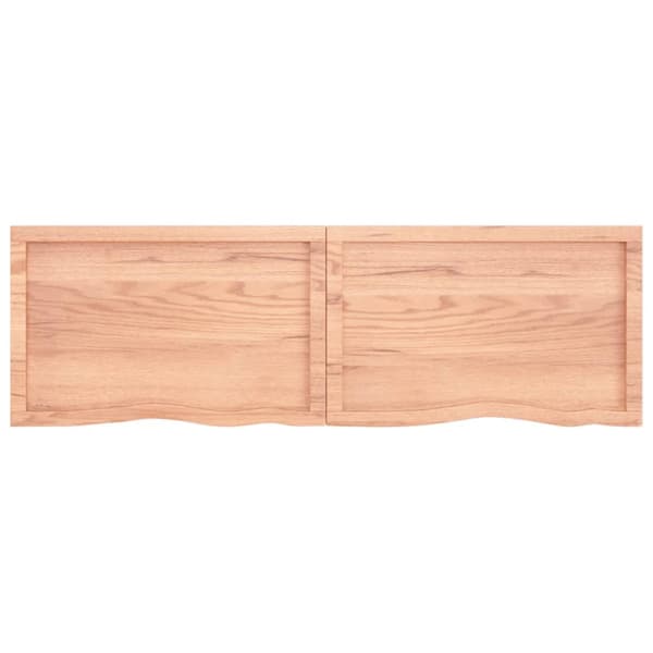 vidaXL væghylde 160x50x(2-4) cm behandlet massivt egetræ lysebrun - Væghylder & smalle hylder