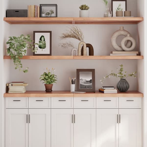 vidaXL væghylde 160x50x(2-4) cm behandlet massivt egetræ lysebrun - Væghylder & smalle hylder