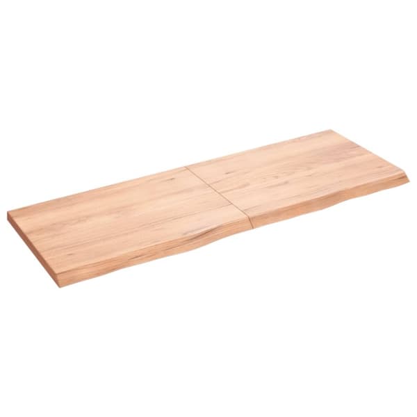 vidaXL Vägghylla ljusbrun 140x50x(2-4) cm behandlad massiv ek -  Vägghyllor & fönsterbrädor