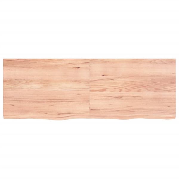 vidaXL Vägghylla ljusbrun 140x50x(2-4) cm behandlad massiv ek -  Vägghyllor & fönsterbrädor