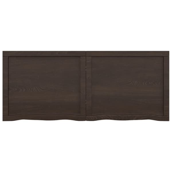 vidaXL væghylde 120x50x(2-4) cm behandlet massivt egetræ mørkebrun -  Væghylder & smalle hylder