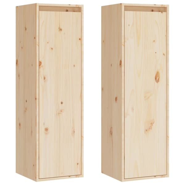 vidaXL Väggskåp 2 st 30x30x100 cm massiv furu -  Vägghyllor & fönsterbrädor
