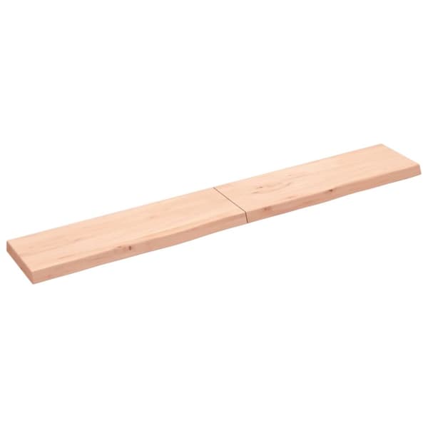 vidaXL Hyllplan 200x30x(2-6) cm obehandlad massiv ek - Vägghyllor & fönsterbrädor
