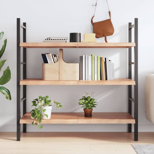 vidaXL Vägghylla ljusbrun 120x60x(2-4) cm behandlad massiv ek -  Vägghyllor & fönsterbrädor