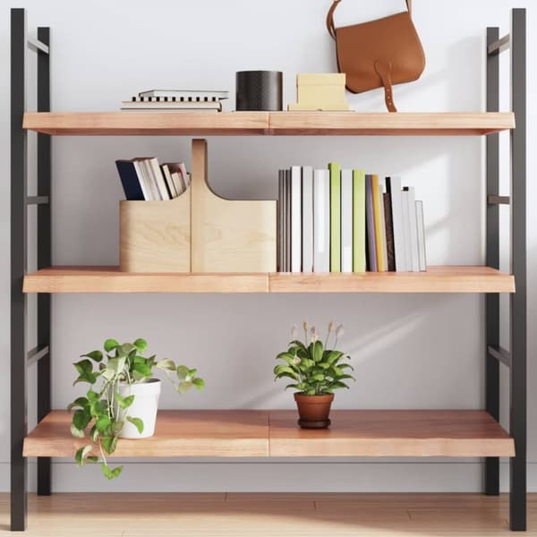 vidaXL Vägghylla ljusbrun 120x60x(2-4) cm behandlad massiv ek -  Vägghyllor & fönsterbrädor