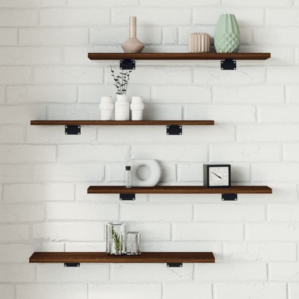 vidaXL Vägghyllor 4 st brun ek 60x10x1,5 cm konstruerat trä -  Vägghyllor & fönsterbrädor