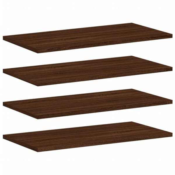 vidaXL Vägghyllor 4 st brun ek 60x30x1,5 cm konstruerat trä - Vägghyllor & fönsterbrädor