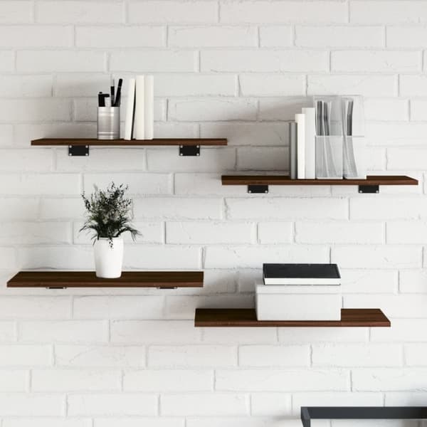 vidaXL Vägghyllor 4 st brun ek 60x30x1,5 cm konstruerat trä -  Vägghyllor & fönsterbrädor