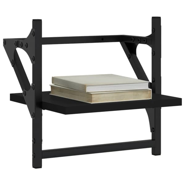 vidaXL væghylder med stænger 2 stk. 30x25x30 cm sort -  Væghylder & smalle hylder