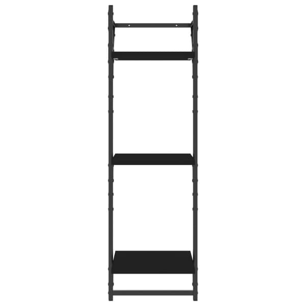 vidaXL Vägghyllor 3-plan med stänger 2 st svart 30x25x100 cm - Vägghyllor & fönsterbrädor