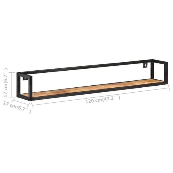 vidaXL Seinähyllyt 2 kpl 120 cm karkea mangopuu -  Seinähyllyt