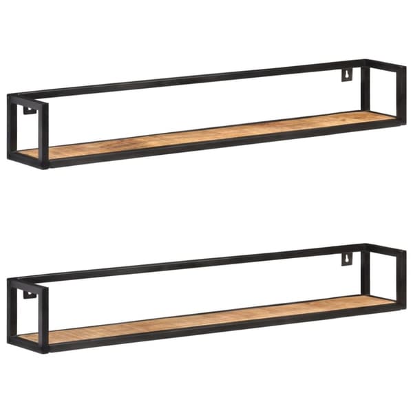 vidaXL Seinähyllyt 2 kpl 120 cm karkea mangopuu - Seinähyllyt