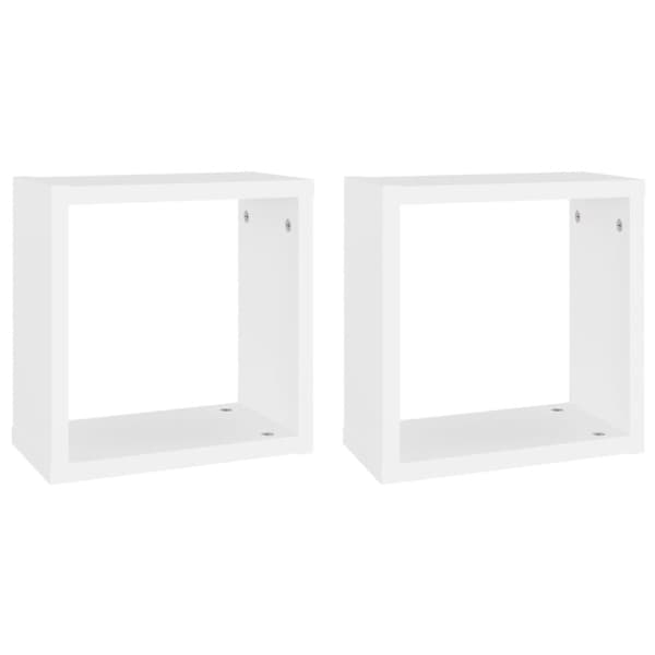 vidaXL Vägghylla kubformad 2 st vit 30x15x30 -  Vägghyllor & fönsterbrädor