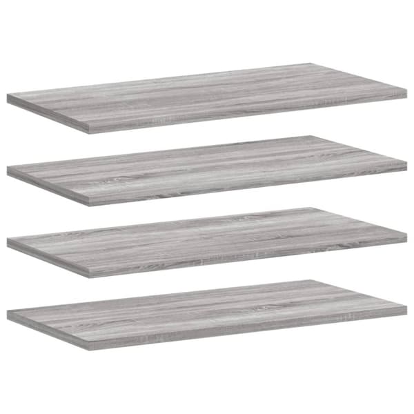 vidaXL Vägghyllor 4 st grå sonoma 60x20x1,5 cm konstruerat trä - Vägghyllor & fönsterbrädor