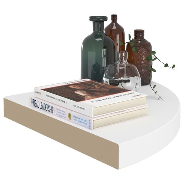 The Living Store Svävande hörnhyllor 4 st vit 35x35x3,8 cm MDF -  Vägghyllor & fönsterbrädor