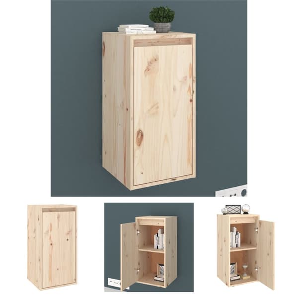 The Living Store Väggskåp 30x30x60 cm massiv furu -  Vägghyllor & fönsterbrädor