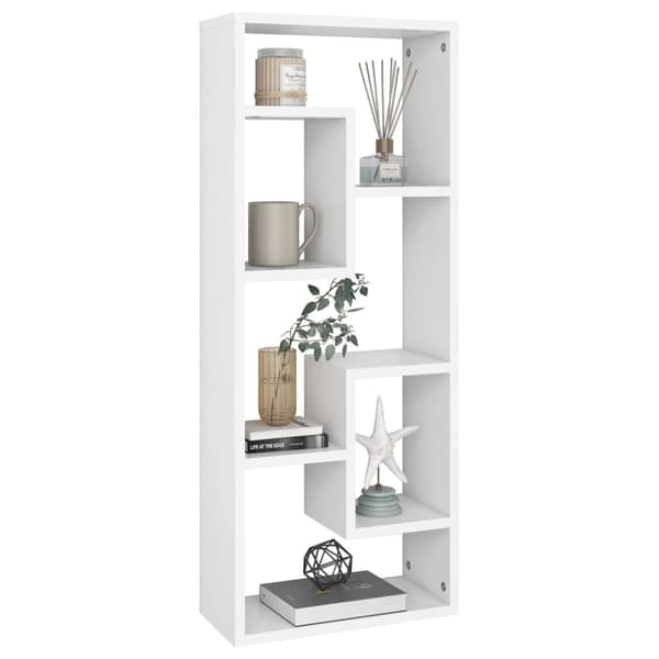 The Living Store Vägghylla vit 36x16x90 cm konstruerat trä -  Vägghyllor & fönsterbrädor