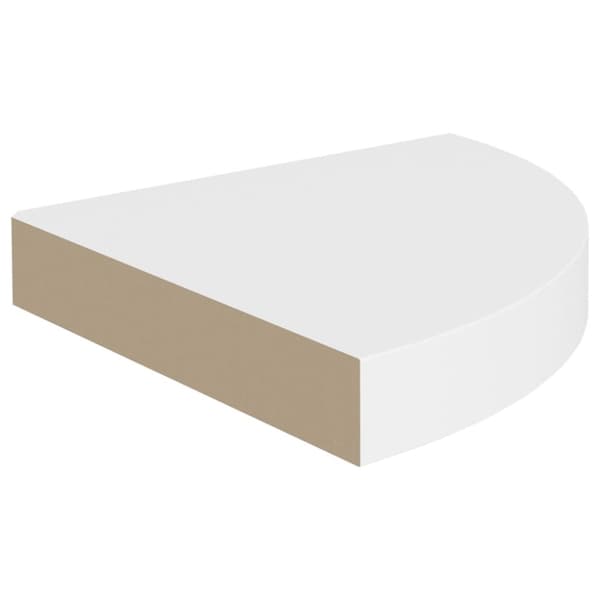 The Living Store Kelluvat kulmahyllyt 2 kpl valkoinen 25x25x3,8 cm MDF - Seinähyllyt