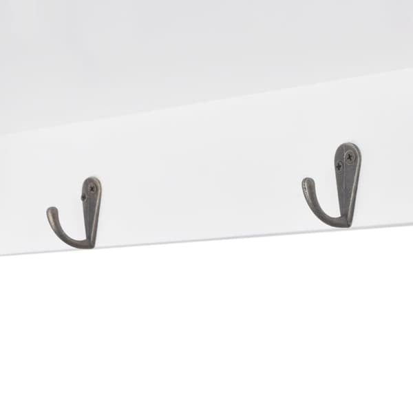 The Living Store Väggskåp med glasdörrar MDF vit -  Vägghyllor & fönsterbrädor