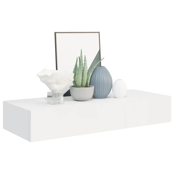 The Living Store Väggmonterad låda 2 st vit 60x23,5x10 cm MDF - Vägghyllor & fönsterbrädor
