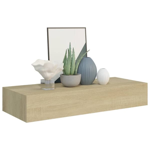 The Living Store Seinälaatikkohylly tammi 60x23,5x10 cm MDF - Seinähyllyt